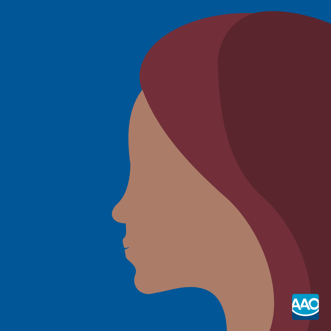 Animated image of a woman with no face, looking sideways